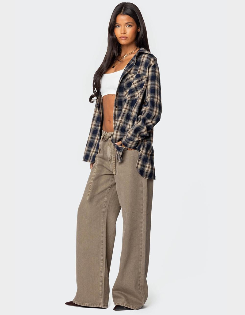 Thousand Bird Plaid Button Down Flannel Shirt