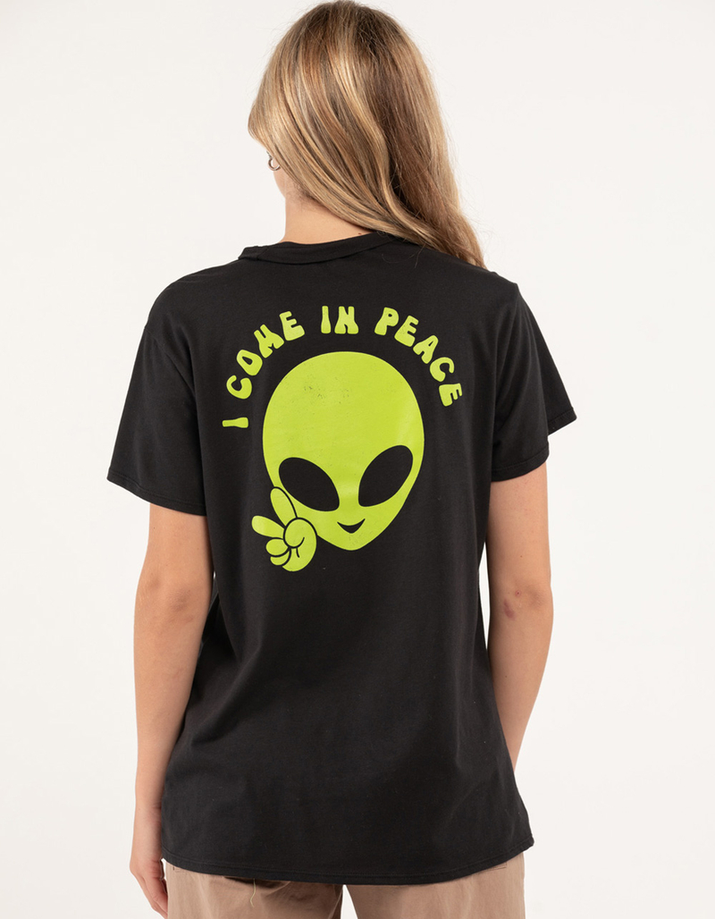 FULL TILT Alien Peace Sign Womens Oversized Tee image number 0