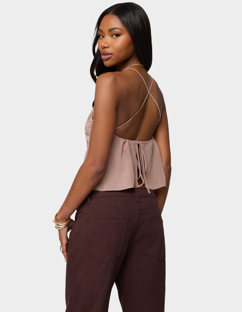 EDIKTED Sorina Embellished V-Neck Top image number 1