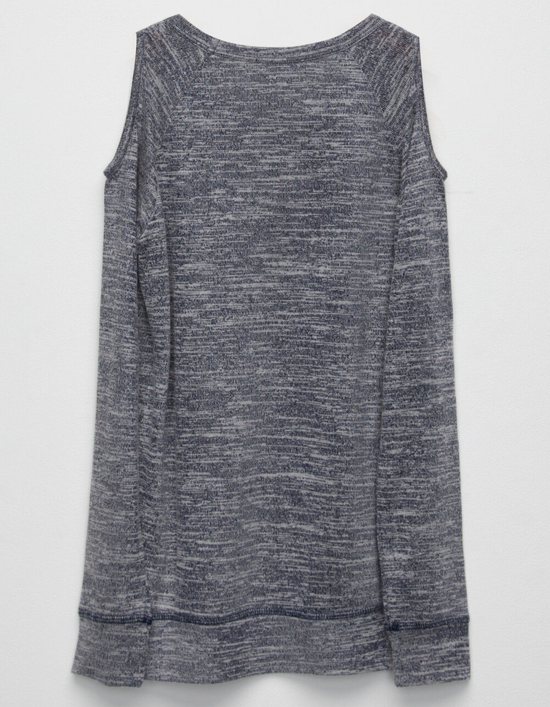 FULL TILT Marled Cold Shoulder Girls Top image number 1