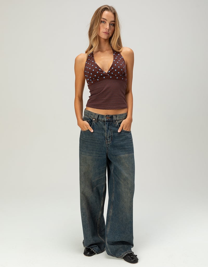 RSQ Womens Polka Dot Halter Top image number 1