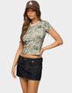 EDIKTED Alaia Contrast Camo Tee image number 2
