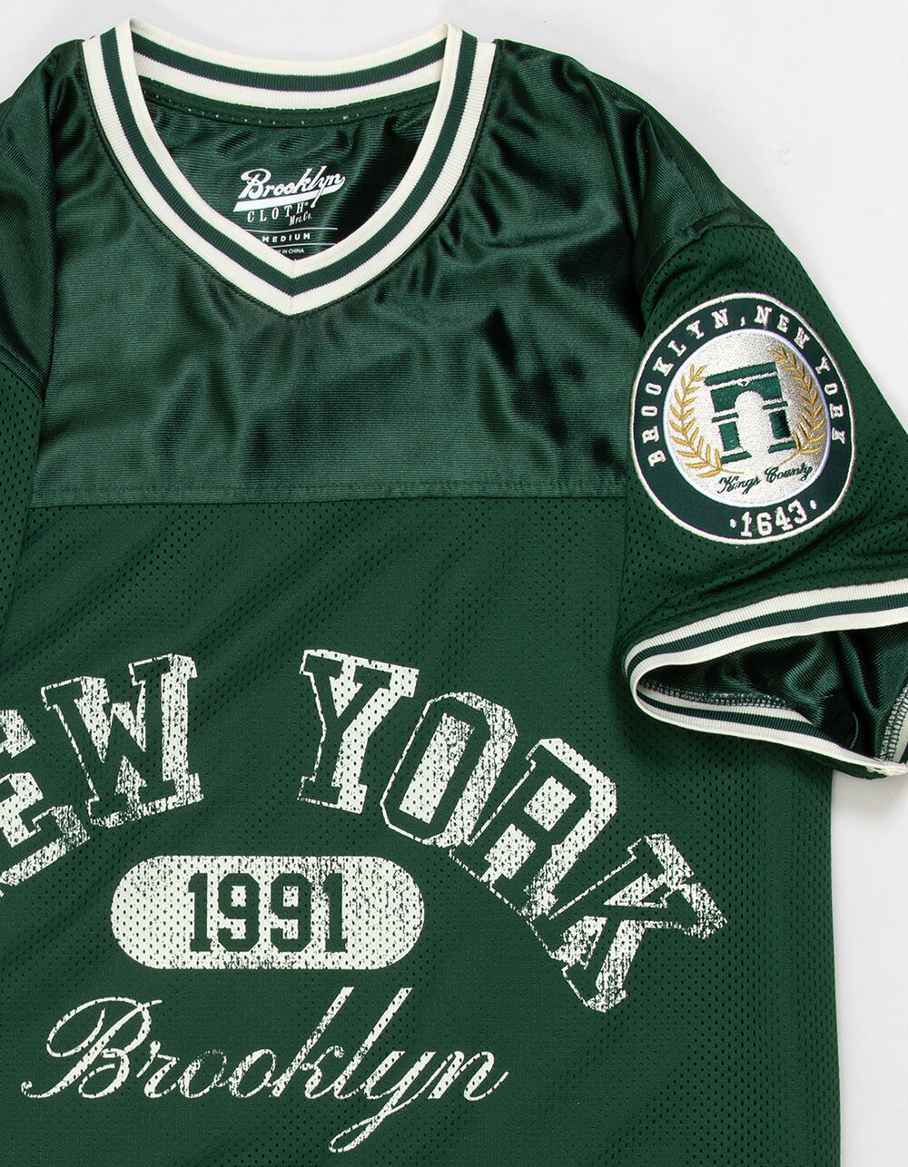 BROOKLYN CLOTH Mens Mesh Football Jersey - DK GREEN | Tillys