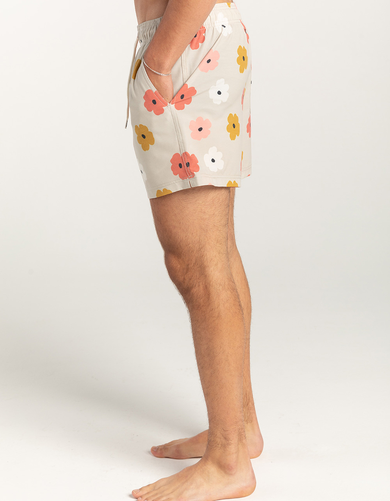 RSQ Mens Drawn Flowers 5" Swim Shorts image number 5