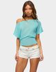 EDIKTED Noria Sheer Chiffon Off Shoulder Top image number 1