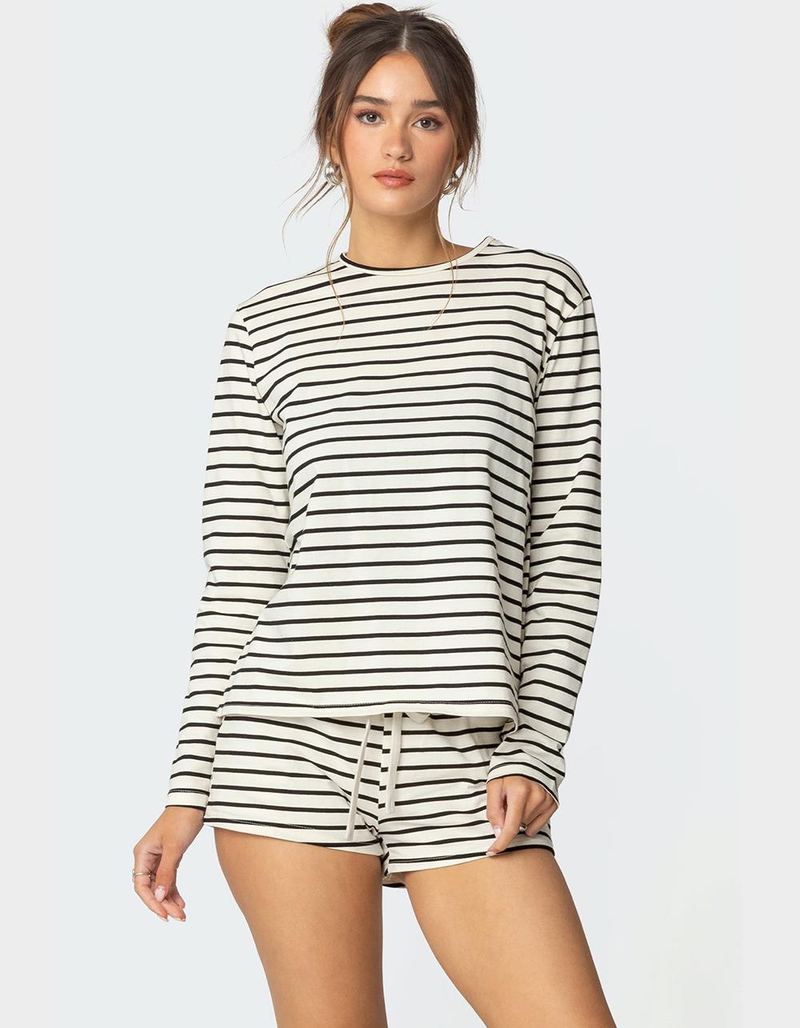 EDIKTED Jordyn Striped Long Sleeve Tee image number 0