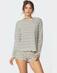 EDIKTED Jordyn Striped Long Sleeve Tee image number 1