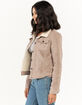 ASHLEY Womens Sherpa Lined Corduroy Trucker Jacket image number 2