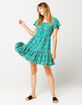 PATRONS OF PEACE Floral Teal Green Dress image number 4