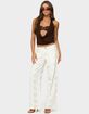 EDIKTED Eyelet Low Rise Wide Leg Jeans image number 5