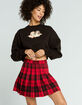 LOVE TREE Red Plaid Pleated Tennis Skirt image number 1