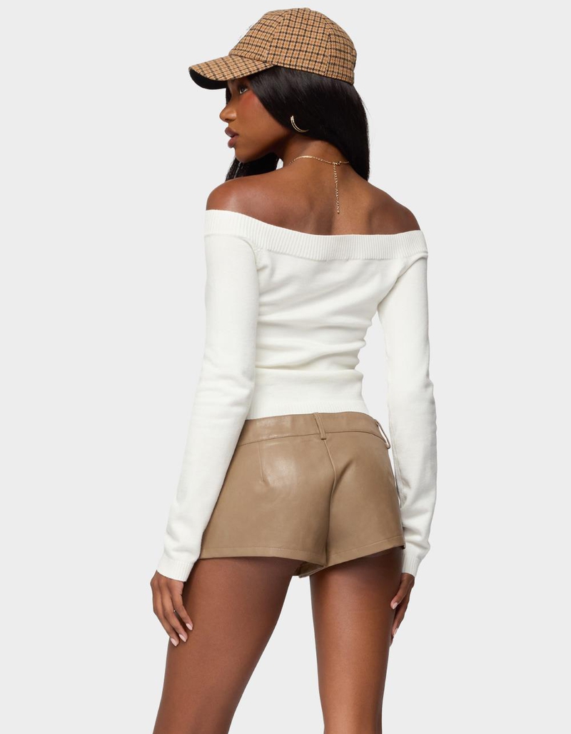 EDIKTED Leatrice Off Shoulder Knit Top image number 2