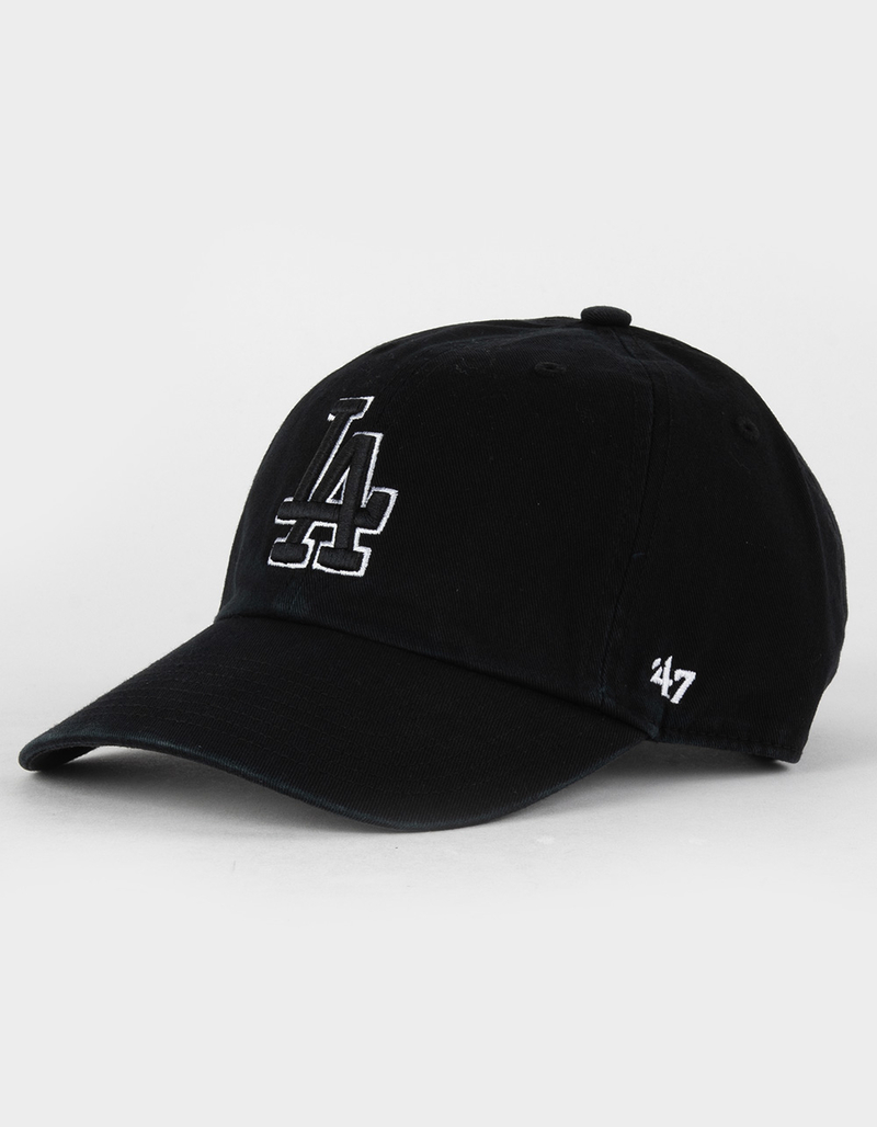 47 BRAND Los Angeles Dodgers Clean Up Black Strapback Hat image number 1