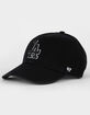 47 BRAND Los Angeles Dodgers Clean Up Black Strapback Hat image number 2