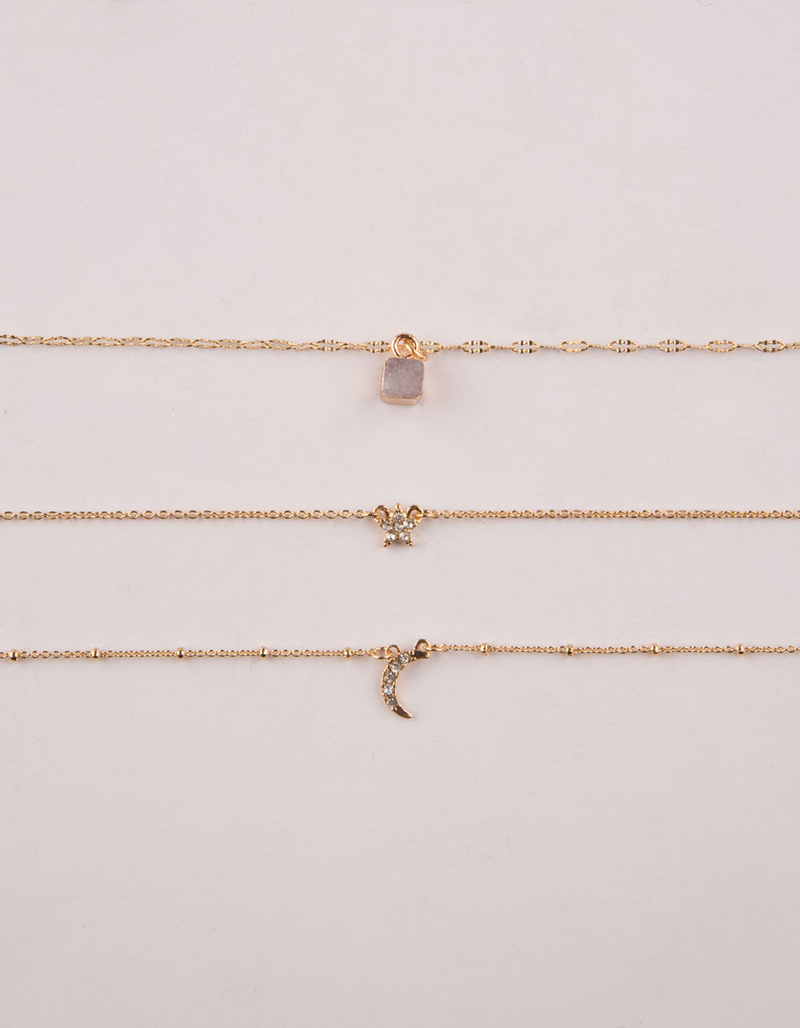 FULL TILT Crystal Moon & Star Layered Necklace image number 0