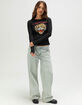ED HARDY Tiger Head Womens Long Sleeve Baby Tee image number 4