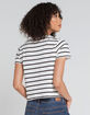 RSQ Stripe Womens White Baby Tee image number 3
