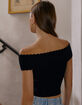 WEST OF MELROSE Off The Shoulder Button Front Top image number 4