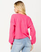 SKY AND SPARROW Ribbed Balloon Sleeves Hot Pink Womens Sweater image number 3