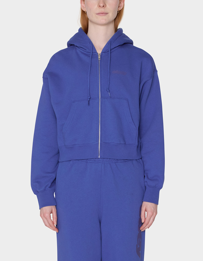 OBEY League Cropped Womens Zip Hoodie image number 0
