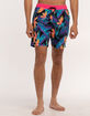 BLUE CROWN Neo Floral Mens 7" Swim Shorts image number 1