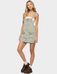 EDIKTED Overall Denim Mini Dress image number 2