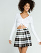 LOVE TREE Black & White Plaid Pleated Tennis Skirt image number 1