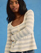 RSQ Womens Stripe Babydoll Sweater image number 6