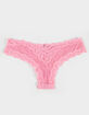 FULL TILT Polka Dot Mesh Back Lace Trim Thong image number 2