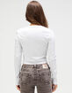TRUE RELIGION Rhinestone V Notch Womens Long Sleeve Tee image number 4