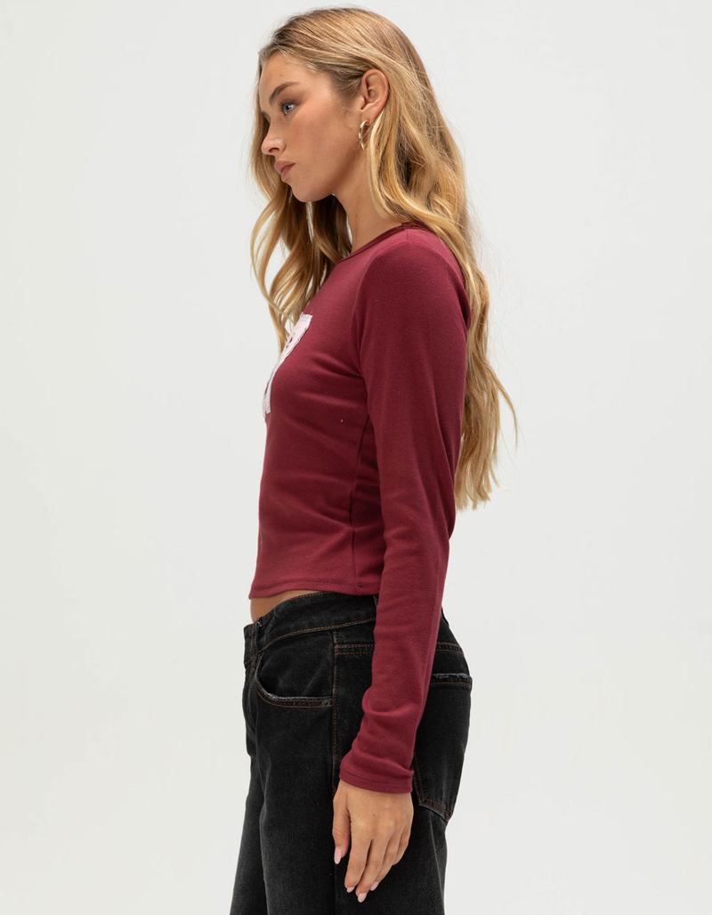 RSQ Womens 08 Lace Long Sleeve Baby Tee image number 2