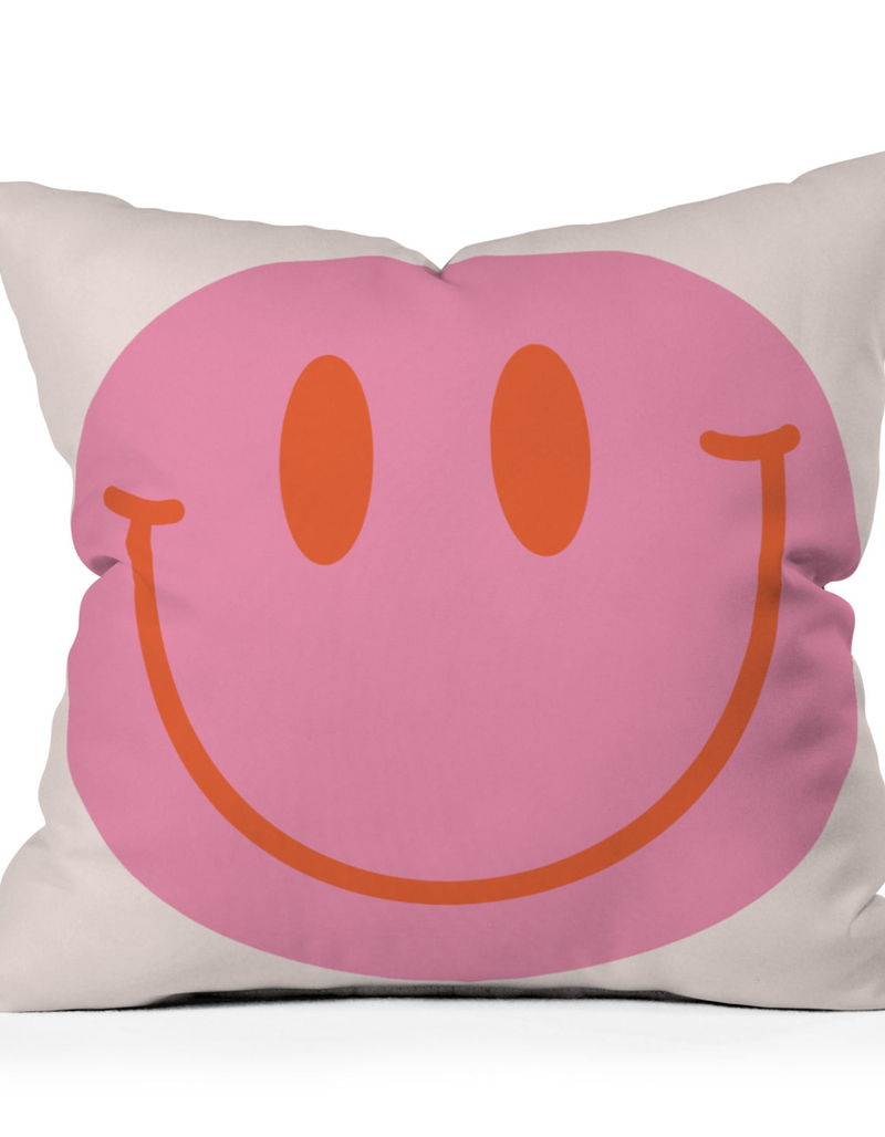 DENY DESIGNS Tara Elisa Design Smiley 18" x 18" Pillow image number 0