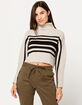 FULL TILT Chest Stripe Womens Crop Turtleneck Sweater image number 1