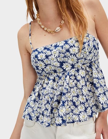FREE PEOPLE Mia Printed Womens Babydoll Tank Top Primary Image