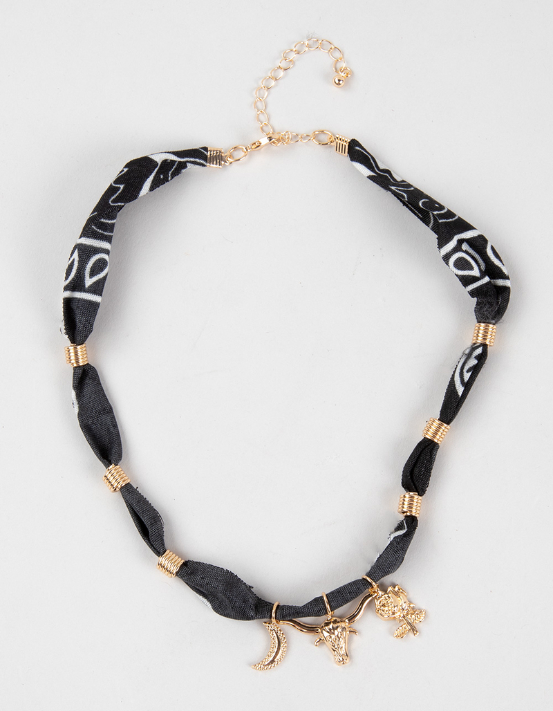 FULL TILT Paisley Bandana Scarf Charm Necklace image number 0