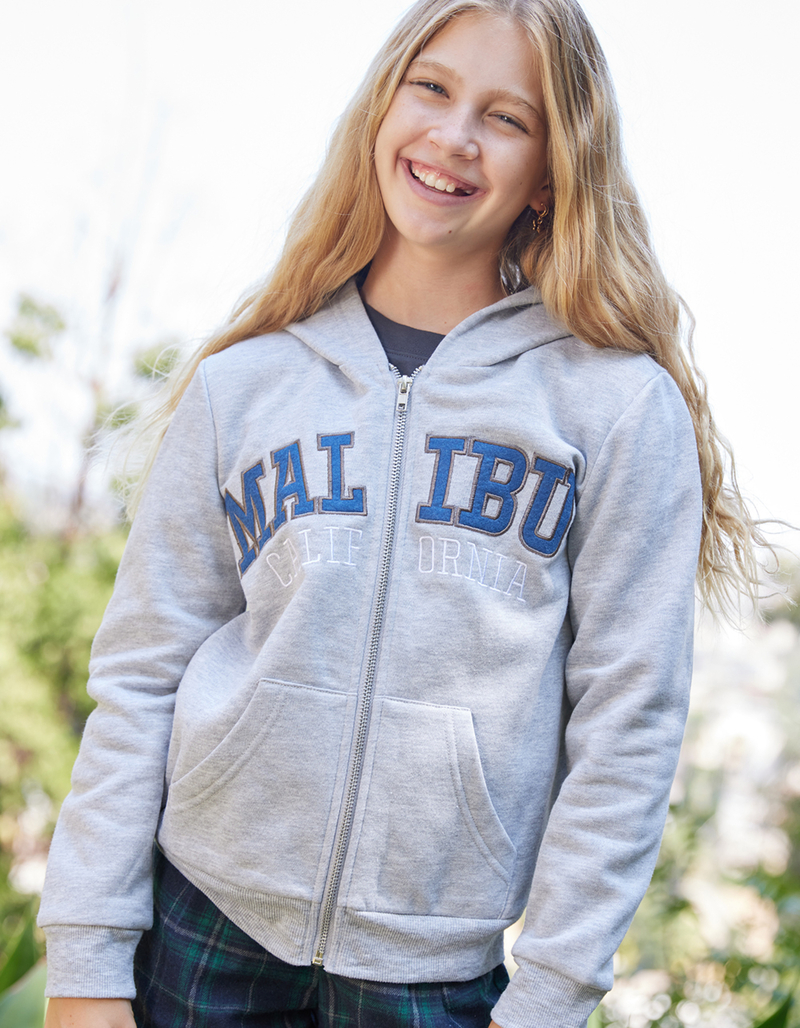 FULL TILT Malibu Girls Oversized Zip-Up Hoodie image number 3