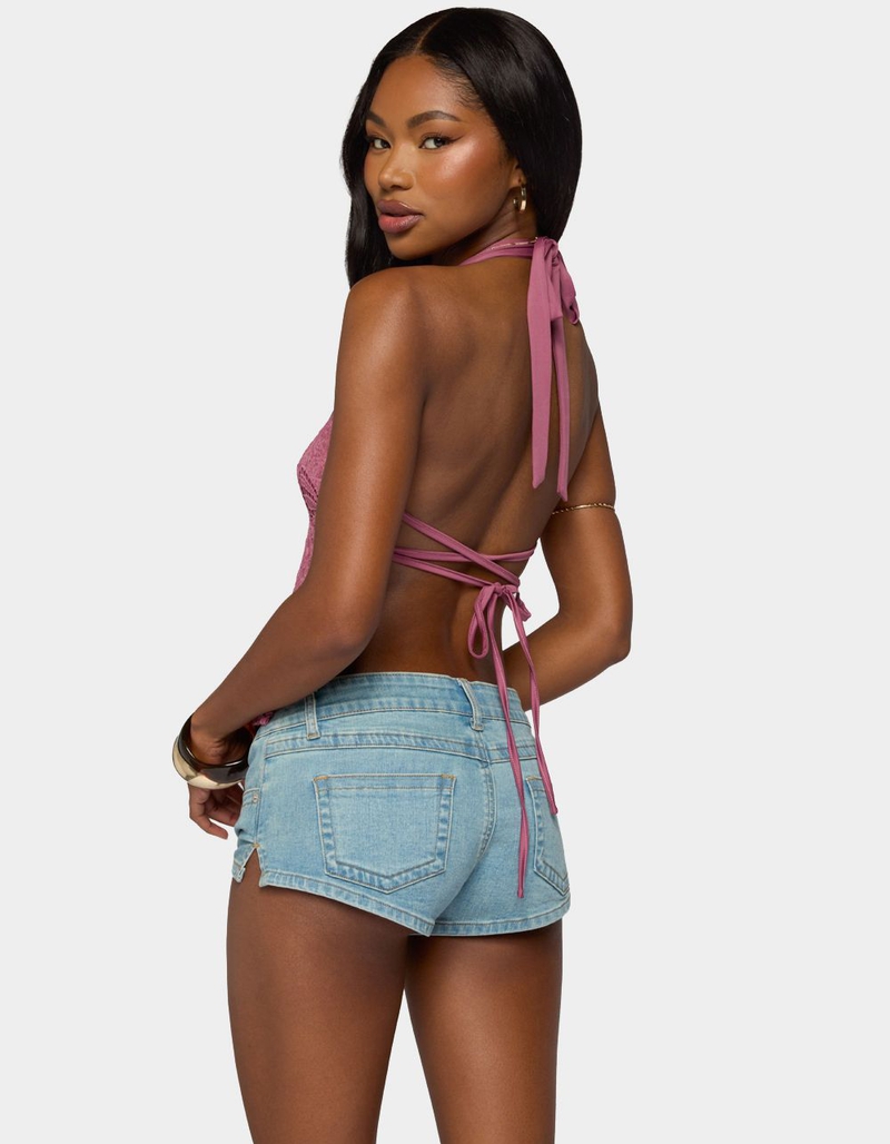 EDIKTED Butterfly Sequin Backless Halter Top image number 2