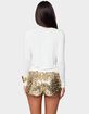 EDIKTED Twisted V-Neck Long Sleeve Top image number 3