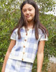 FULL TILT Gingham Girls Button Front Cardigan image number 1