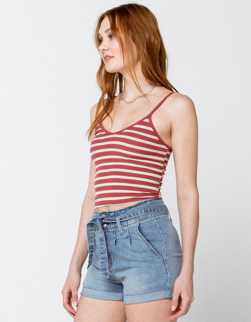 SKY AND SPARROW Stripe Womens Rust Cami image number 1