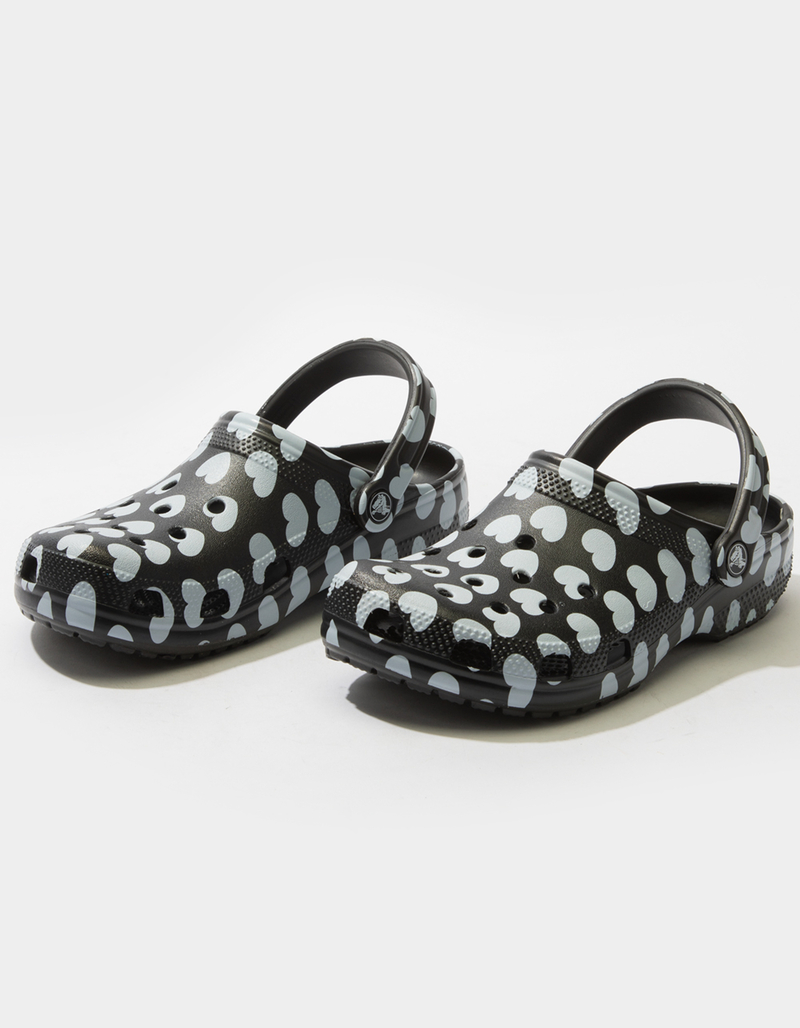 CROCS Classic Heart Print Womens Clogs image number 0