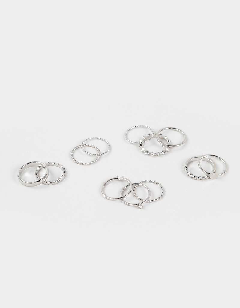 FULL TILT 12 Pack Dainty Rhinestone Ring Set image number 0