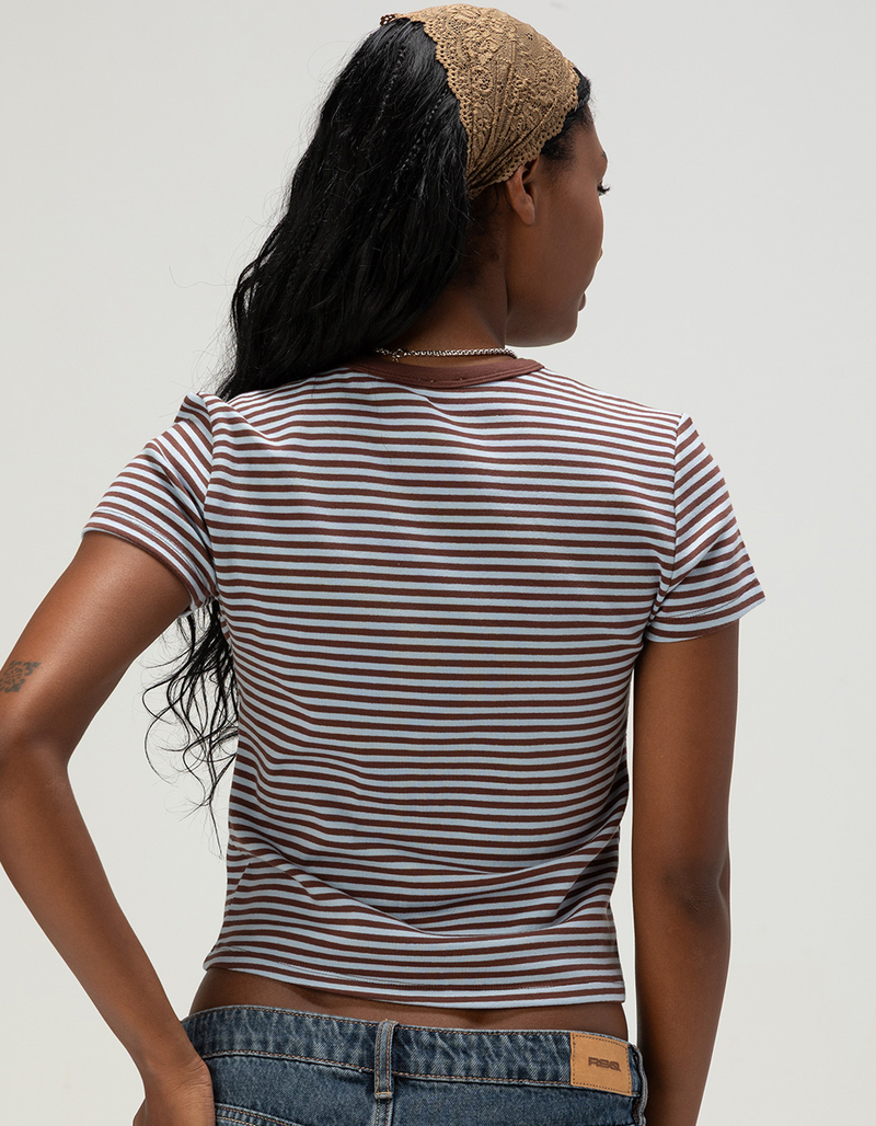 TILLYS Womens Stripe Ringer Tee image number 3