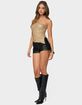 EDIKTED Sequin Asymmetric Slit Strapless Top image number 4