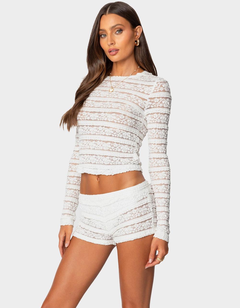 EDIKTED Maisley Sheer Lace Top - WHITE | Tillys