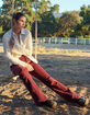 WEST OF MELROSE Womens Corduroy Flare Pants image number 1