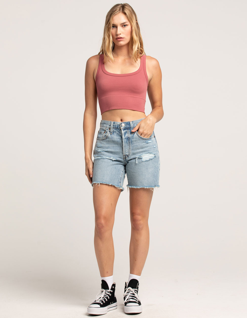 FULL TILT Seamless Chevron Womens Crop Tank Top image number 3