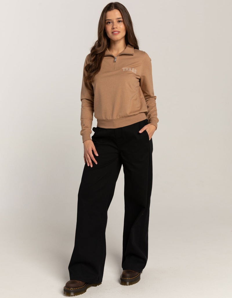 FULL TILT Texas Quarter Zip Womens Sweatshirt image number 3