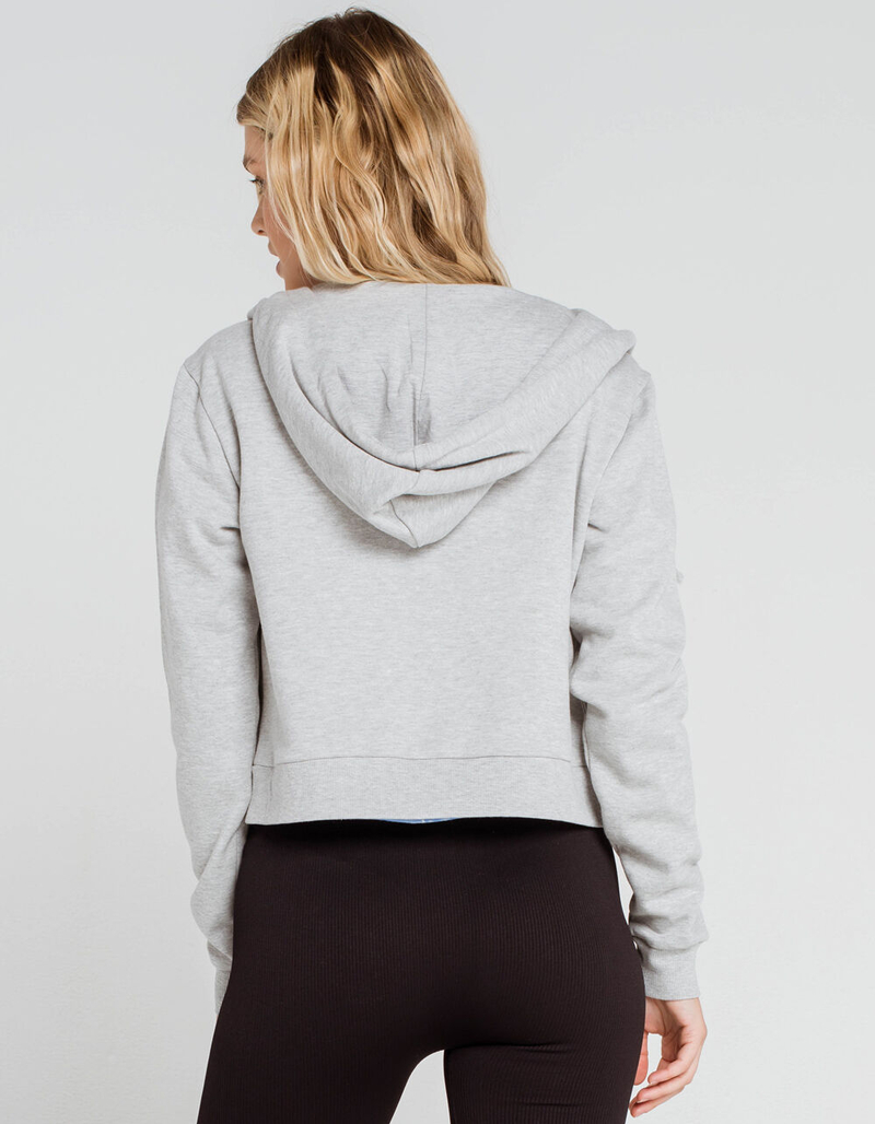 FULL TILT Essentials Womens Gray Crop Hoodie image number 2