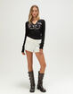 TRUE RELIGION Embroidered Sweater Womens Shorts image number 6